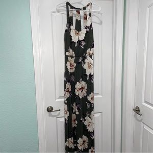 Green floral maxi dress
